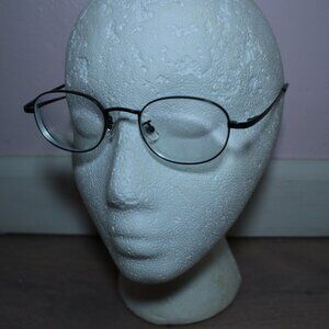 Unbranded Black Metal Oval Small Eyeglasses Frames, Y2K/2000s, Minimal